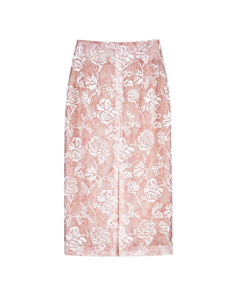 Viscose High Waist Bow Tie Ruffle Layered A Line Skirt
