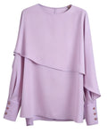 Off-Shoulder Asymmetrical Cape Blouse | Romantic Flowing Suitpure