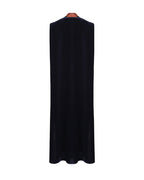 Deep Black Velvet V-Neck Sleeveless Maxi Dress Suitpure