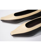 Women Handmade Two-Tone Genuine Leather Flat Shoes Suitpure