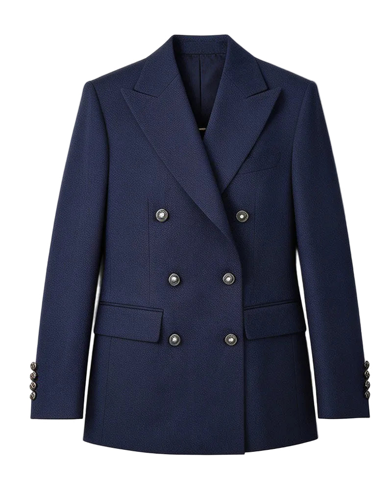 Classic Twill Double-Breasted Blazer Suitpure