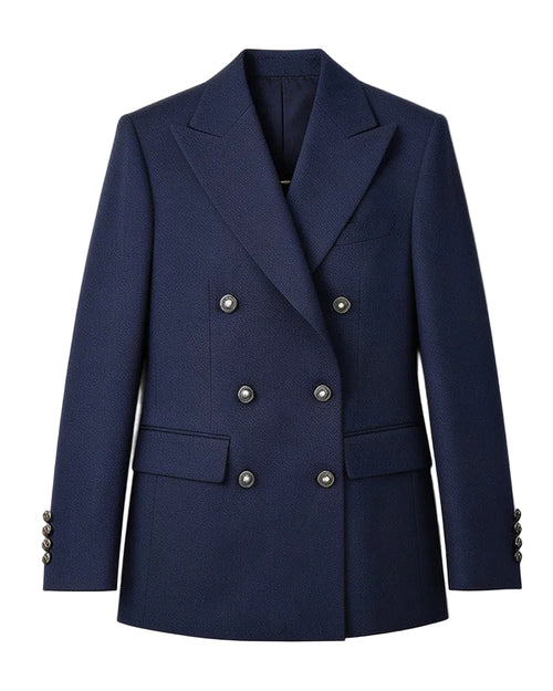 Classic Twill Double-Breasted Blazer Suitpure