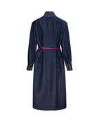 Navy 100% Wool Cavalry Twill Zip Front Dress