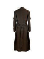 Military Style Epaulet Belted Trench Coat