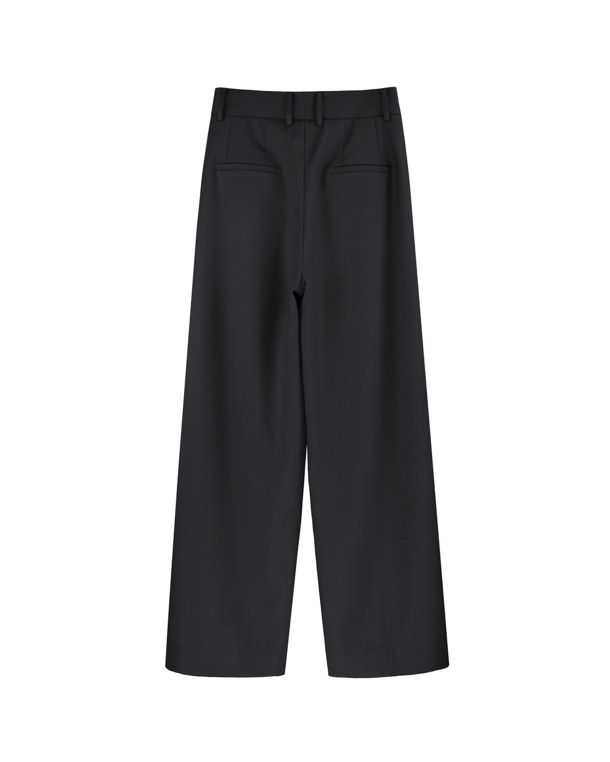 High Waist Cavalry Twill Straight Wool Pants | 100% Wool