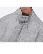 Mandarin Collar Cocoon Tencel Jacquard Blouse