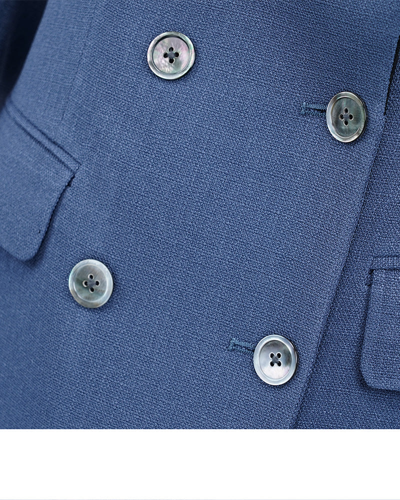 Color-Block Peak Lapel Blazer in Mist Blue Suitpure