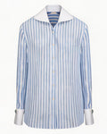 Blue White Stripe Breeze Linen Shirt Suitpure
