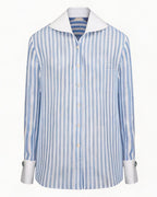 Blue White Stripe Breeze Linen Shirt Suitpure