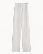 Acetate Cotton Long Straight Trousers with Belt Loops Suitpure