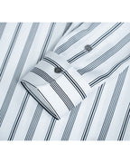 Striped Tencel Cotton Lapel Collar Shirt Suitpure