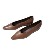 Women Minimalist Slim Square Toe Slip On Commute Low Wedge Shoes Suitpure