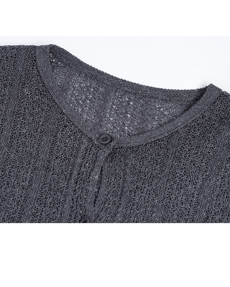 Crewneck Cutout Knit Top in Neutral