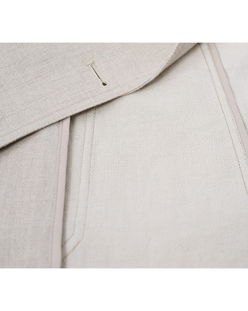 Vintage Dew-Retted Linen Cotton Blazer | Patch Pockets Suitpure