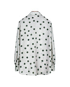 Women Silk-Blend Polka Dot Button-Down Shirt