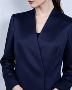 Deep Sea Blue Collarless Blazer Suitpure