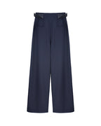 Retro British style all-wool striped heavy-duty haute couture women's trousers