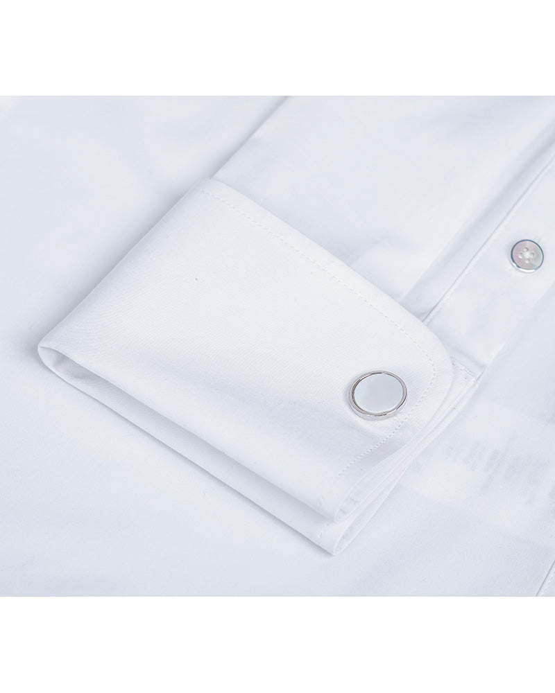 Wing Collar Blouse with French Cuffs Suitpure