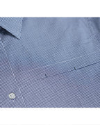 Navy Blue Small Check Cotton Minimalist Shirt Suitpure