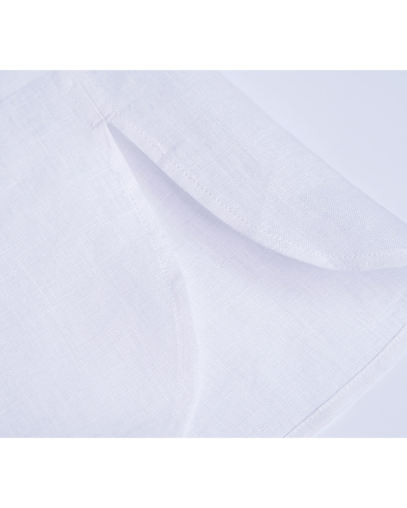 Italian One-Piece Collar Linen Shirt Suitpure