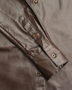 Ebony Brown Wax-Finish Textured Blouse