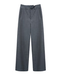 Black Grey Houndstooth Straight Trousers with Waist Detail Suitpure
