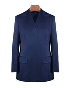 Deep Sea Blue Collarless Blazer Suitpure