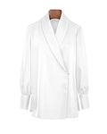 Shawl Collar Blouse in Black and White Suitpure