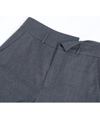 Black Grey Houndstooth Straight Trousers with Waist Detail