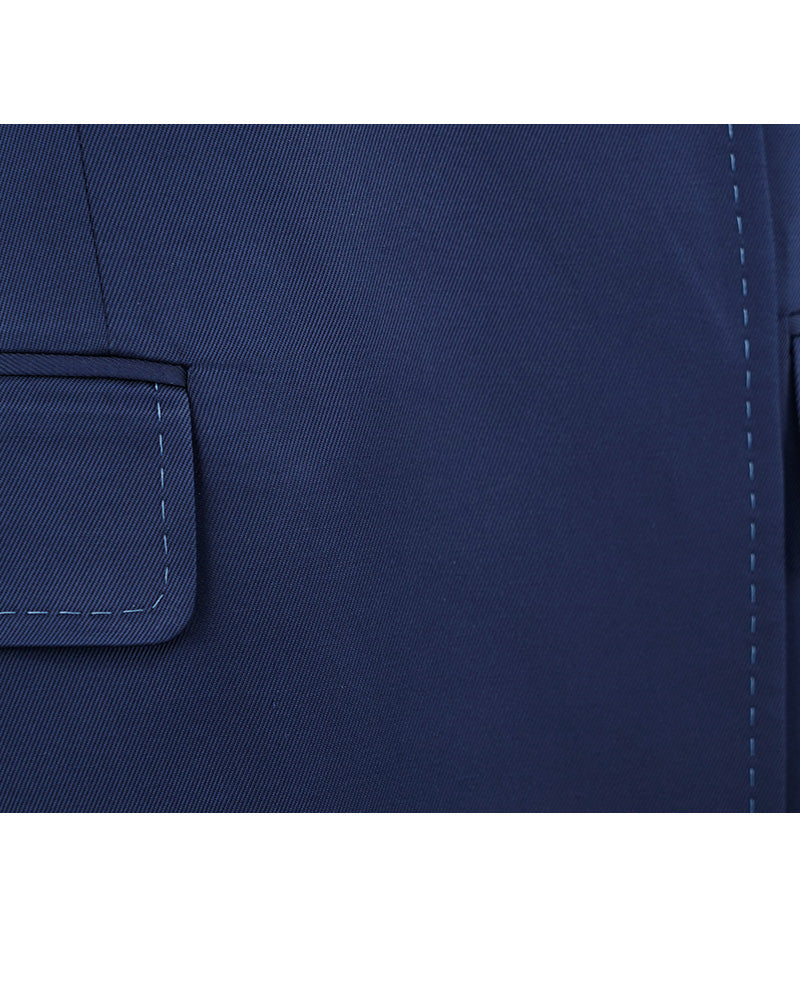 Deep Sea Blue Collarless Blazer Suitpure