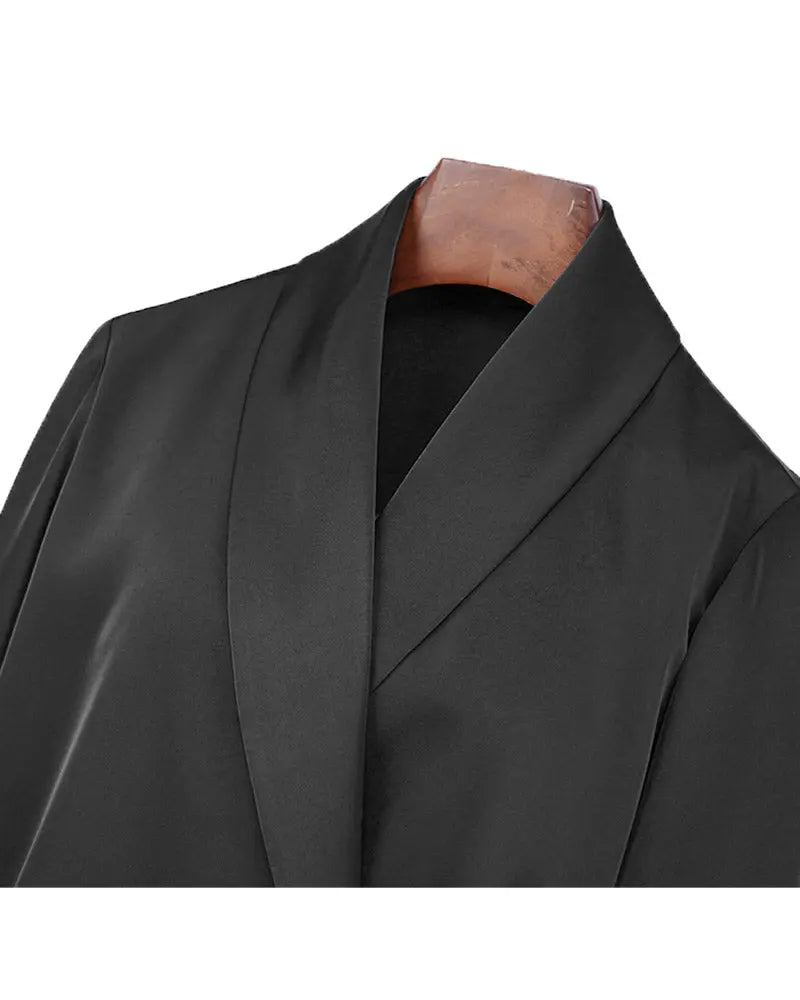 Shawl Collar Blouse in Black and White Suitpure
