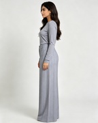 Women Ink Vertical Stripe Lined Wide Leg Pants Palazzo Trousers Suitpure
