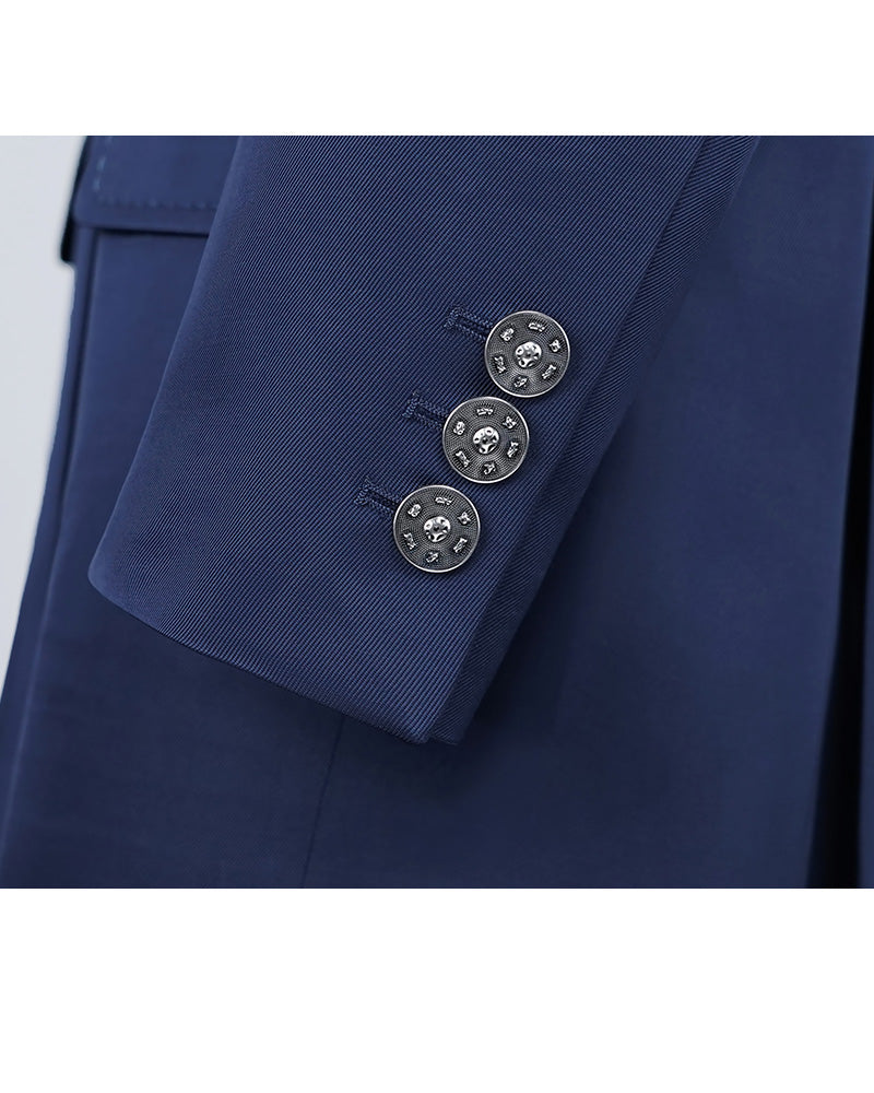 Deep Sea Blue Collarless Blazer Suitpure
