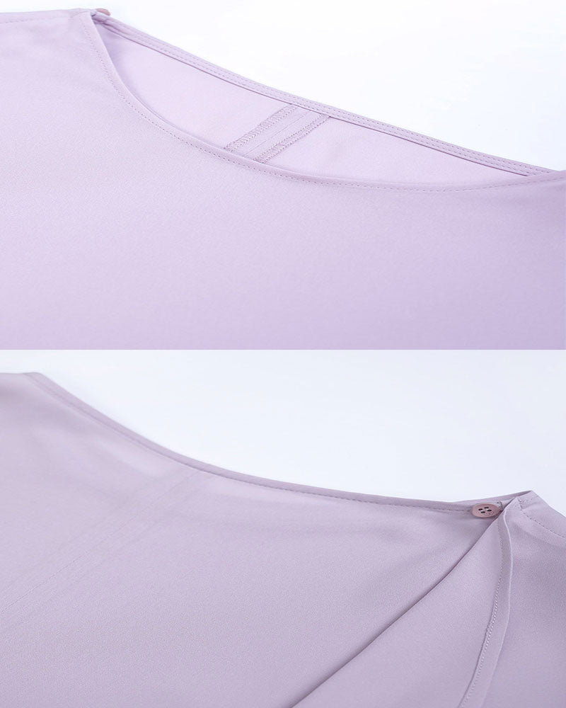 Off-Shoulder Asymmetrical Cape Blouse | Romantic Flowing Suitpure