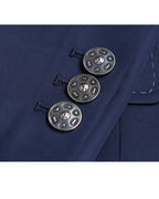 Deep Sea Blue Collarless Blazer Suitpure
