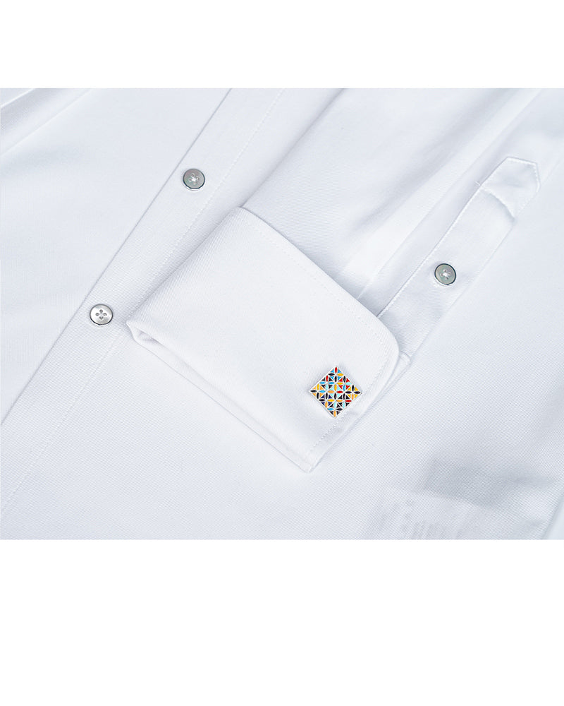 White Tencel Cotton Blouse | Wide Pointed Collar Suitpure