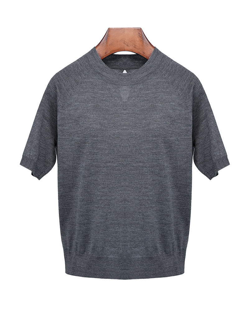 Crewneck Raglan Sleeve Knit Top