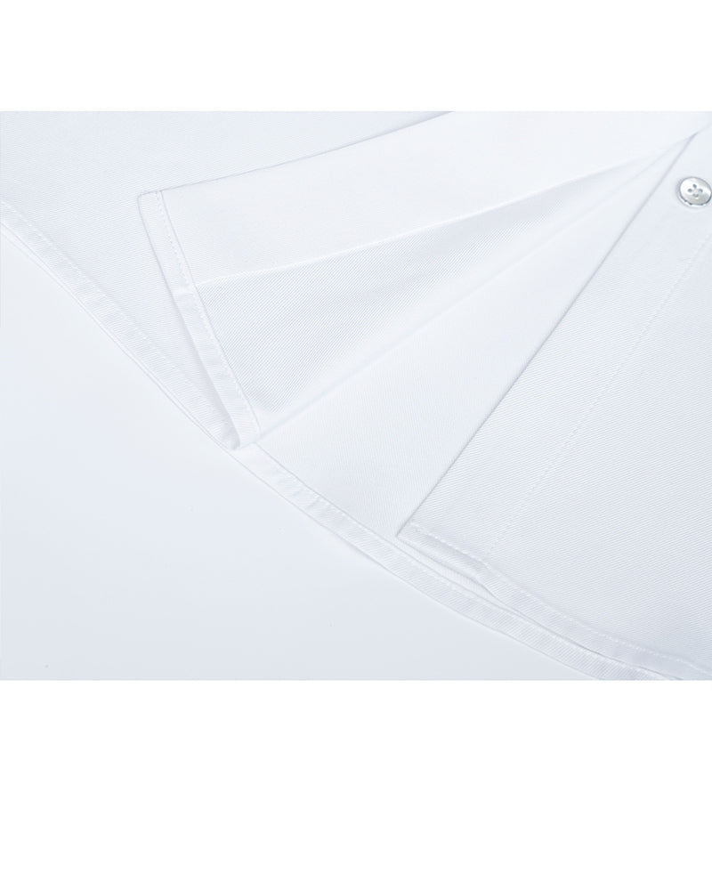 White Tencel Cotton Blouse | Wide Pointed Collar Suitpure