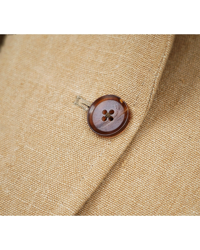 Butter Yellow Linen Casual Blazer Suitpure