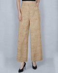 3D Embroidered Floral Wide-Leg Trousers