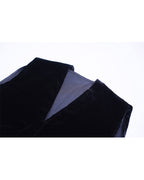 Deep Black Velvet V-Neck Sleeveless Maxi Dress Suitpure
