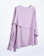 Off-Shoulder Asymmetrical Cape Blouse | Romantic Flowing Suitpure