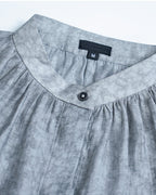 Draped Mandarin Collar Blouse in Tencel Linen Suitpure