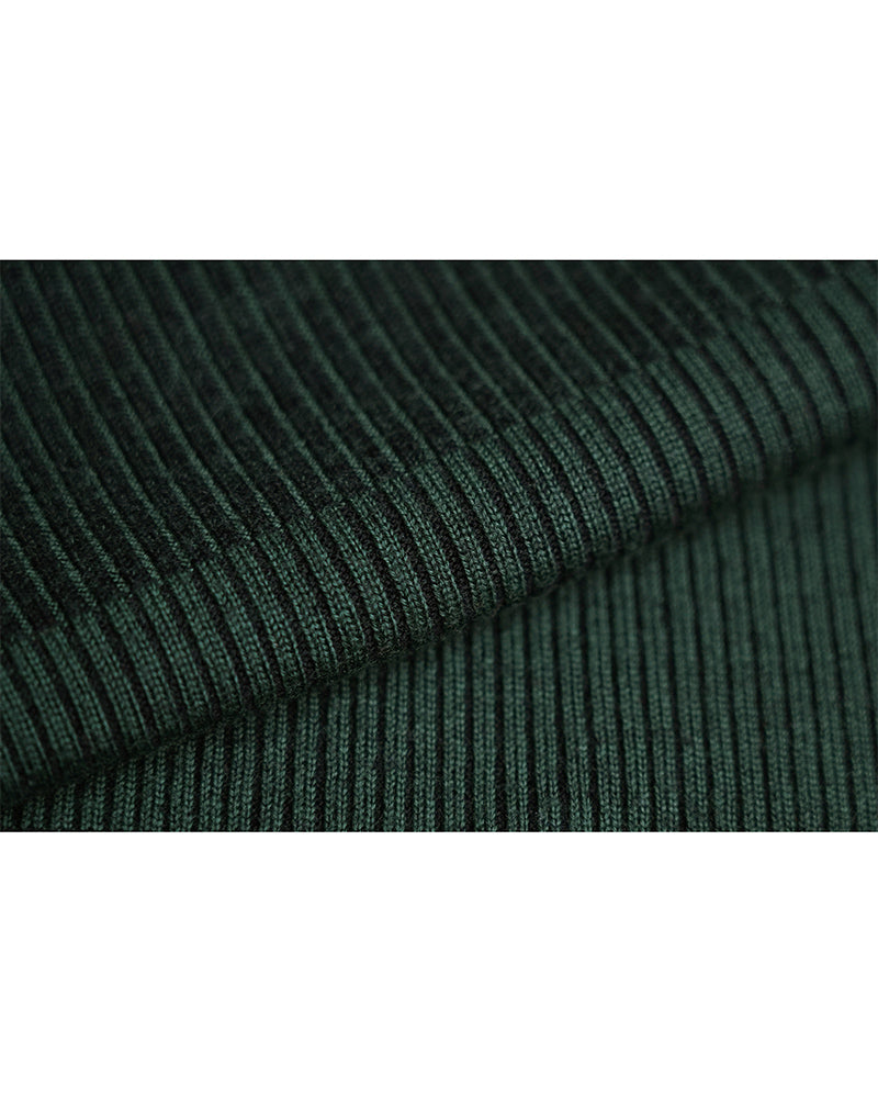 Thick Wool Turtleneck with Horizontal Stripes