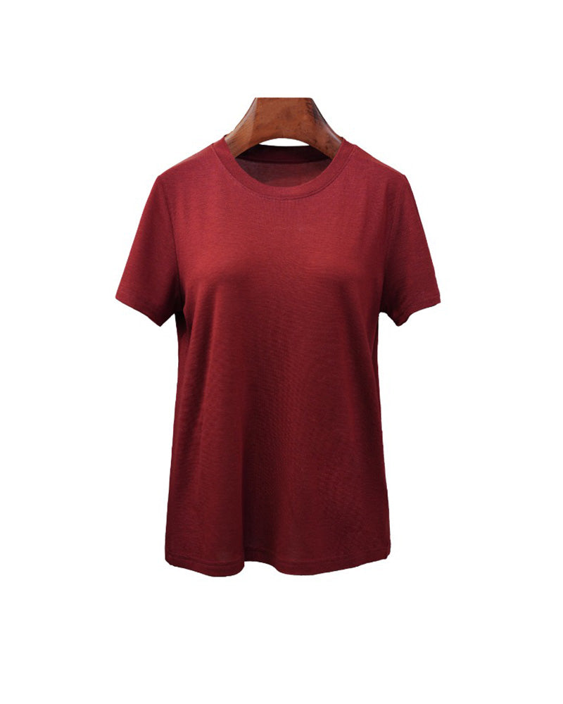 Tencel Wool Cooling Soft Crewneck T-Shirt | Regular Shoulder Suitpure