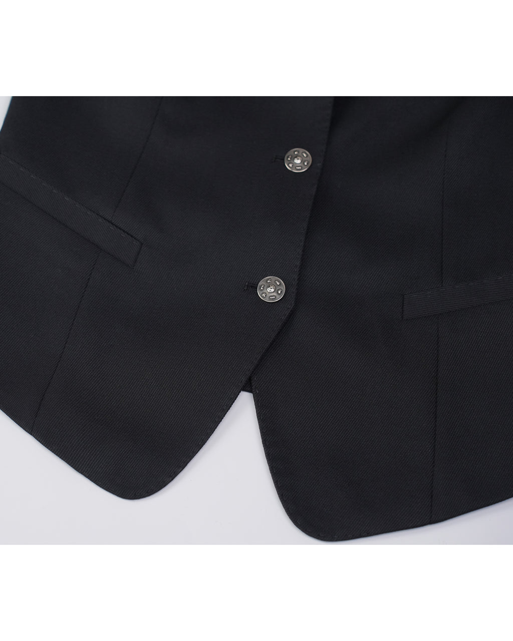 Fitted Rounded Collar Wool Cavalry Twill Vest| 100% Wool（副本）