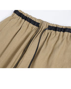 Relaxed Fit Linen Cropped Trousers Suitpure