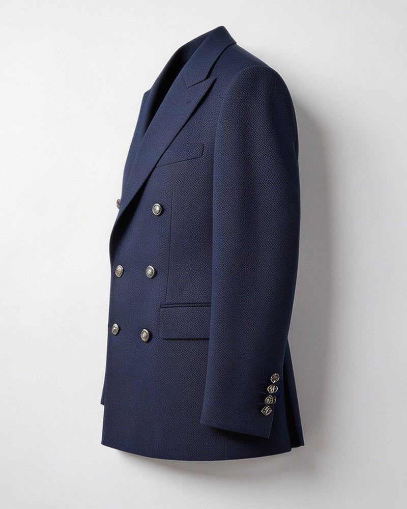 Classic Twill Double-Breasted Blazer Suitpure