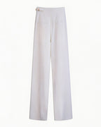 Acetate Cotton Long Straight Trousers with Belt Loops Suitpure