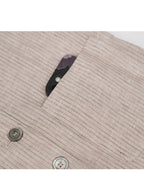 Relaxed Fit Linen Stripe Vest & Wide-Leg Pants Set Suitpure